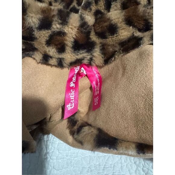 Leapard print sweater coat kids 4/5 button front soft jacket - Picture 3 of 7